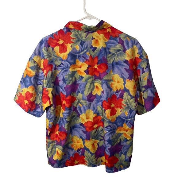 Vintage 1980s Joan Walters Floral Button-Up Blouse – Size M - Picture 8 of 11